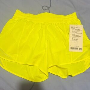 lululemon athletica hotty hot Bright Neon Yellow Athletic Shorts